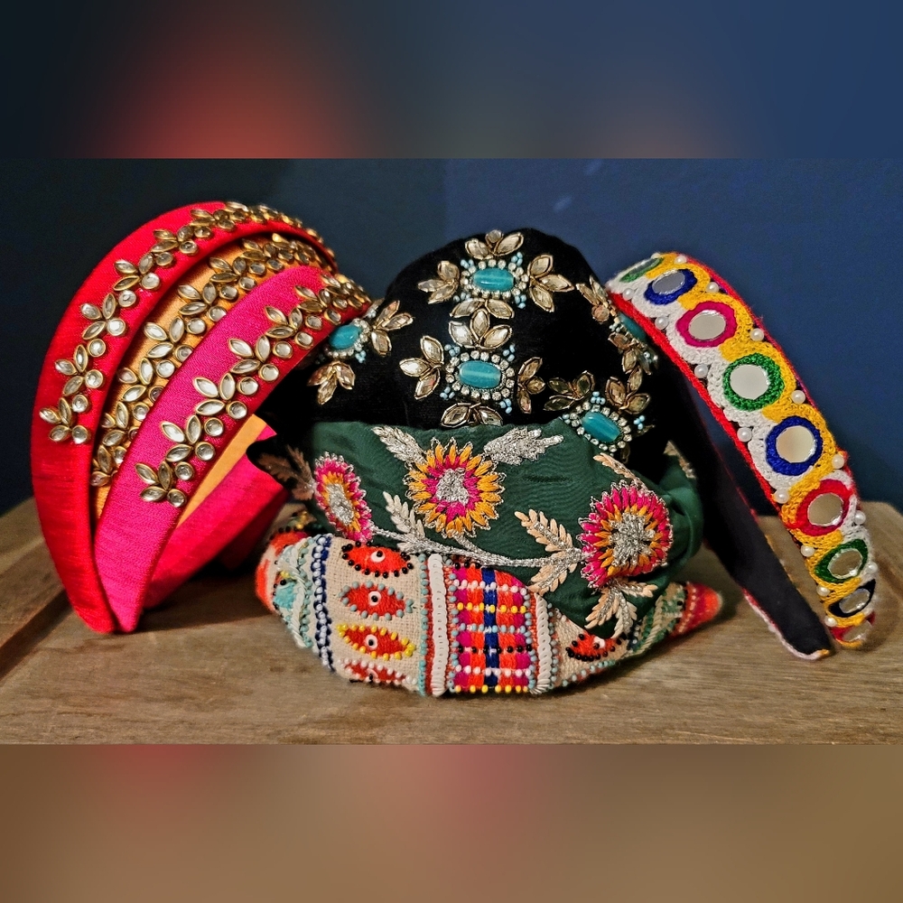 ✨️ Ethnic South Asian Indian Embroidered Handmade Headbands✨ LIVE SHOW LISTING - Picture 2 of 5